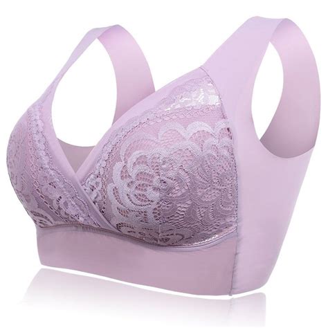 Plus Size Deep Plunge Embroidered Full Cup Wireless Bras Clothing
