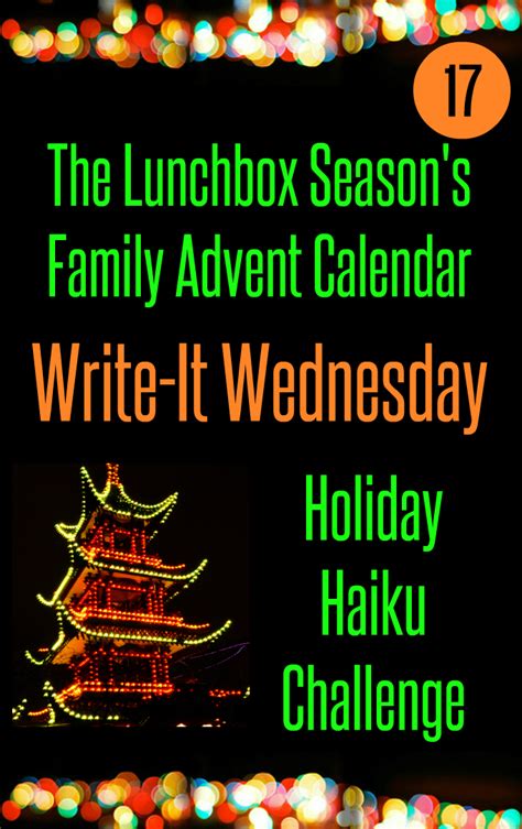 Write It Wednesday Holiday Haiku Challenge The Lunchbox Season