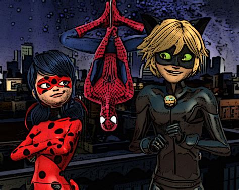 Miraculous Ladybugspiderman Crossover Picture By Chibialvin On Deviantart