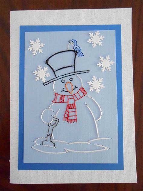 Christmas 2012 Paper Embroidery Embroidery Cards Pattern Sewing Cards