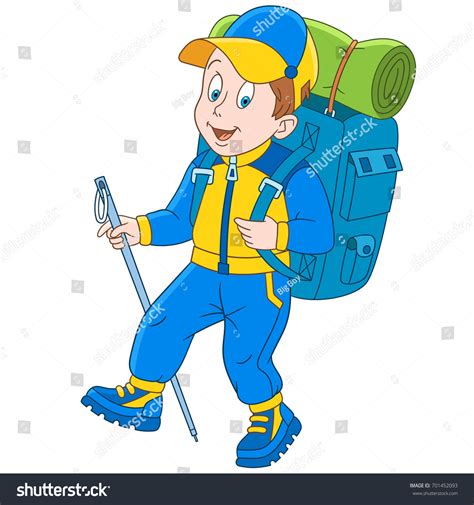 23,930 mountain climber cartoons on gograph. Cartoon Hiker Mountain Climber Isolated On Stock Vector ...