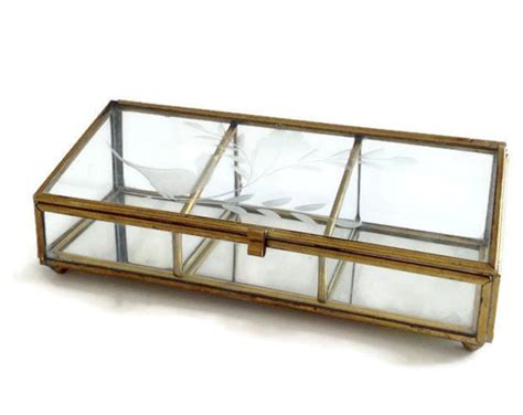 Vintage Glass Display Case Glass Terrarium Geometric Etsy