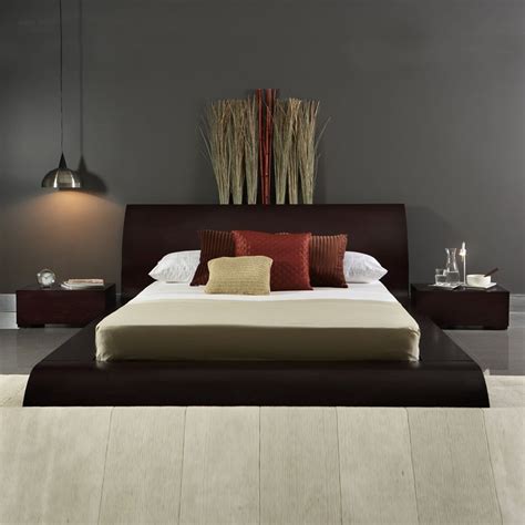 The bethune bed's sleek lines and luxurious presentation is the perfect centerpiece for your contemporary bedroom. Waverly Modern King Size Platform Bed in Wenge Finish