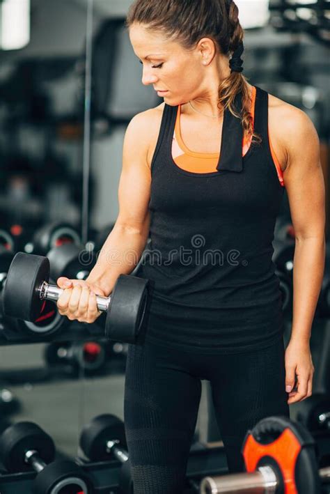 Dumbbell Bicep Exercising Stock Photo Image Of Sport 221893372