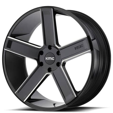 22 Kmc Wheels Km702 Deuce Satin Black Milled Rims Kmc056 2