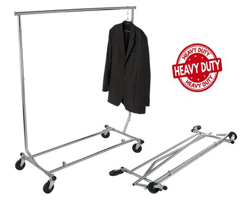 Portable Clothes Rolling Rack Heavy Duty Clothing Hanger Racks On