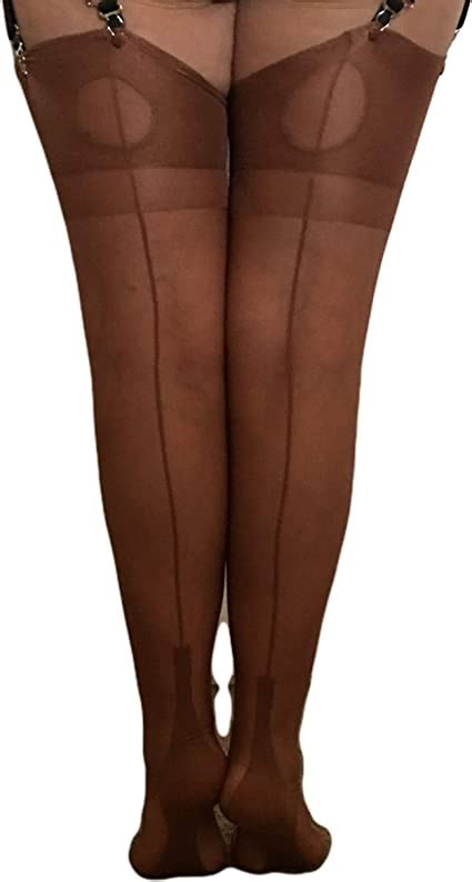 Silk Seamed Stockings With Cuban Heels Fully Fashioned Coppertone Amazon Co Uk Clothing
