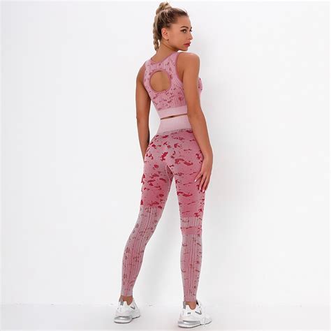 New Knit Jacquard Seamless Yoga Set Nibbersport