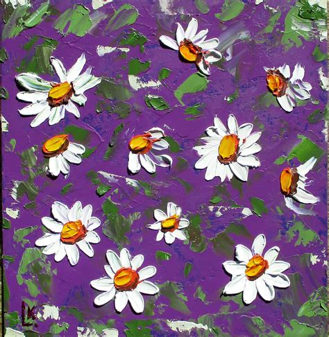 Flower Floral Oil Painting Impasto Daisy Art Wildflowers Ori Inspire