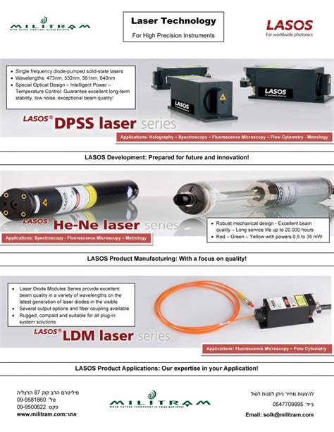 Laser Technology For High Precision Instruments Lasos Militram