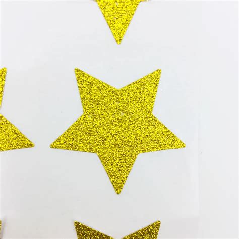 60pcs Glitter Gold Stickers Glitter Star Envelope Seals Gold Heart
