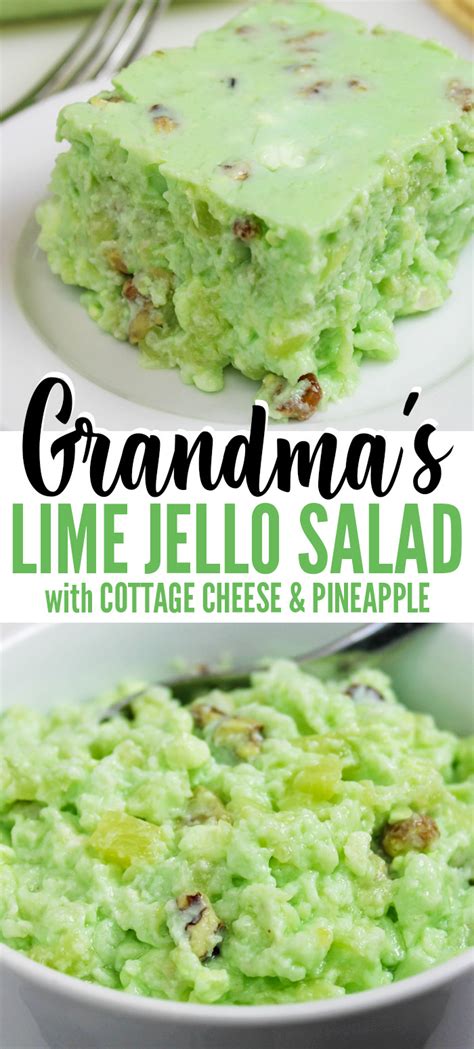 Now, my grammie didn't have a name on this recipe so i just gave it a name. Grandma's Lime Green Jello Salad Recipe (with Cottage ...