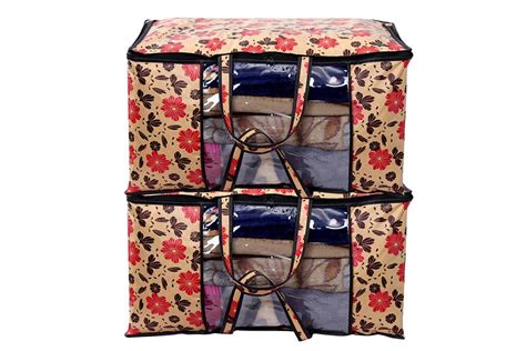 Stylista Quilt Blanket Storage Bags Extra Large Double Size Set Of 2
