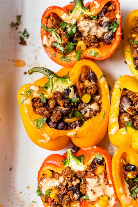 Vegan Stuffed Peppers The Almond Eater