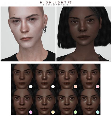 Contacts 48 And Highlight 5 And Eyebags 1 By Sims3melancholic