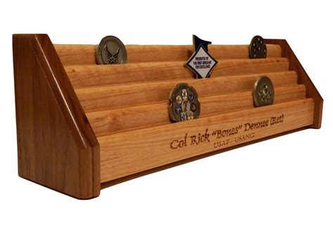 5 Tier Wooden Militarychallenge Coin Holder