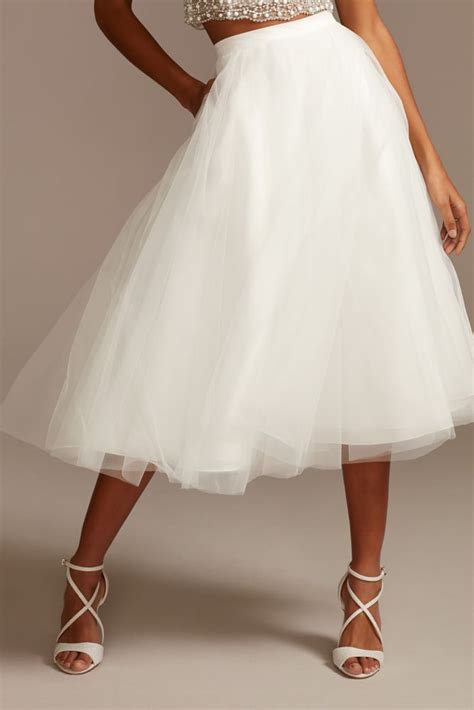 Tulle Wedding Separates Midi Skirt With Pockets David S Bridal In 2021 Midi Skirt With