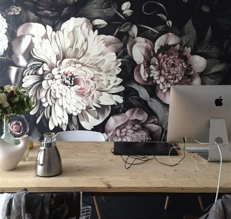 Rich Dark And Oversized Yes Bold Floral Wallpaper Is Trending
