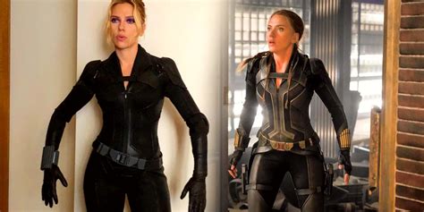 scarlett johansson s first black widow suit fitting shown in new image