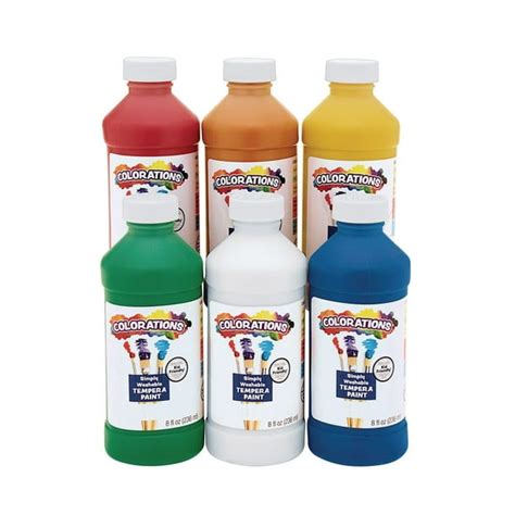 Colorations Simply Washable Tempera 8 Oz Set Of 6