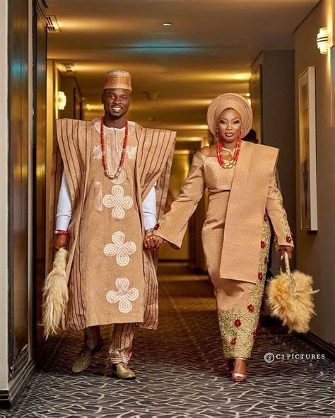 Yoruba Bride And Groom Nigerian Wedding Dresses Traditional African Fashion Traditional
