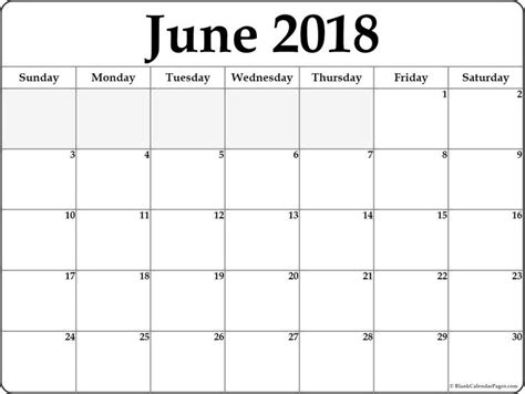 June 2018 Calendar June 2018 Calendar Printable June Printable
