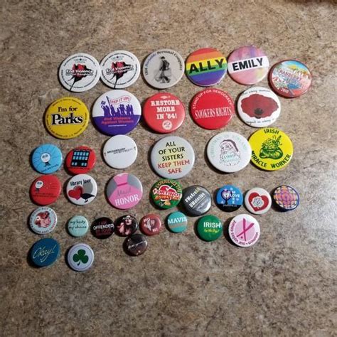 Vintage Pin Buttons Collection Vintage Pins Button Pins Etsy