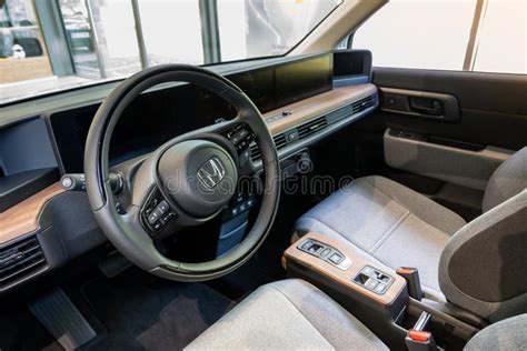 Interior Accessories Of Honda E Electric Car Presented In The Car