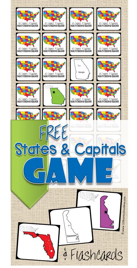States And Capitals Matching Game Homeschool Social Studies 3rd
