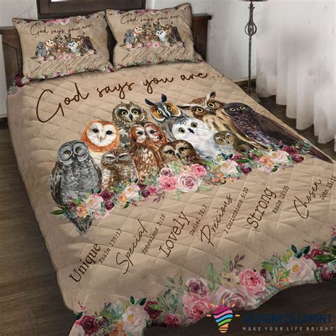 Owl In Bed Owl Bed Sheets God Says You Are Owl Bedding Set