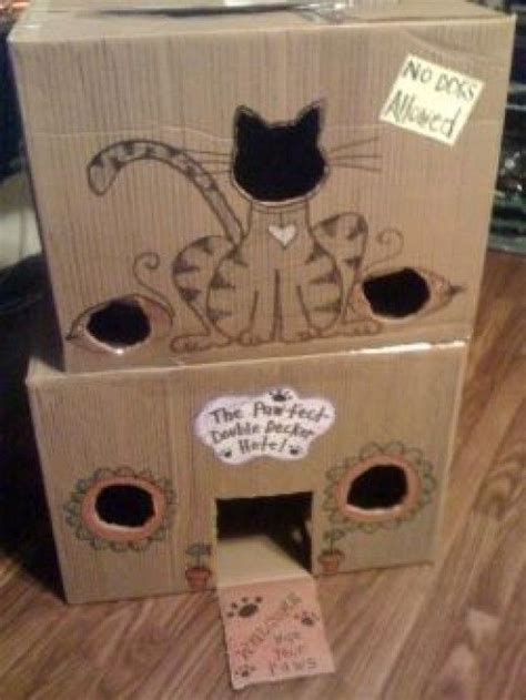 Recycled Cardboard Box Cat Playhouses Cat Playhouse Cardboard Cat