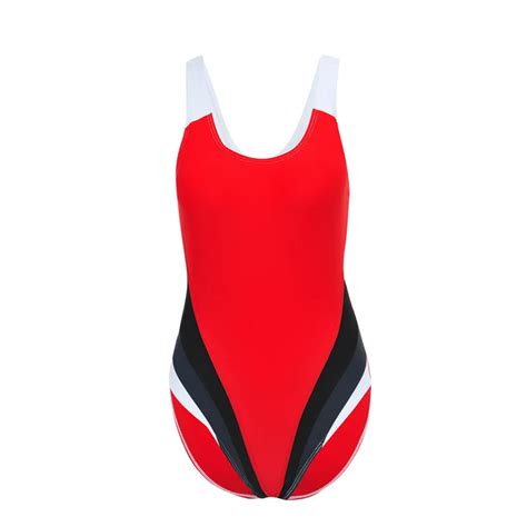sexy backless one piece women plus size swimsuit red bodysuit high cut sportswear bath suit