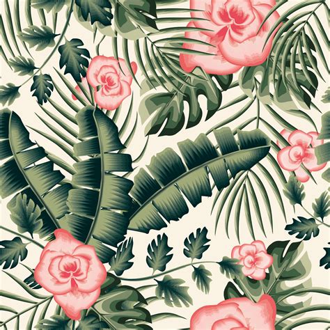 colorful flower illustration pattern seamless fabric texture print green monochromatic banana