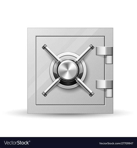 Vault With Handle Wheel Safe Door Strongbox Vector Image