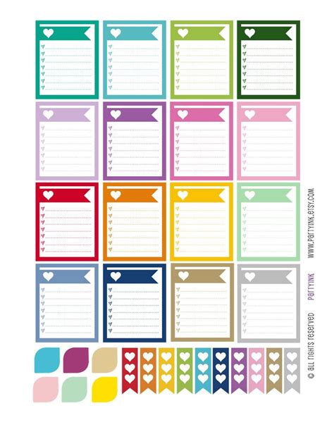Monthly Planner Stickers Rainbow Sampler Wchecklist Boxes More