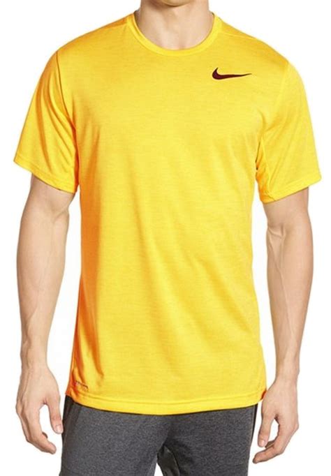 Nike Nike New Yellow Mens Size Xl Dri Fit Swoosh Training Crewneck T