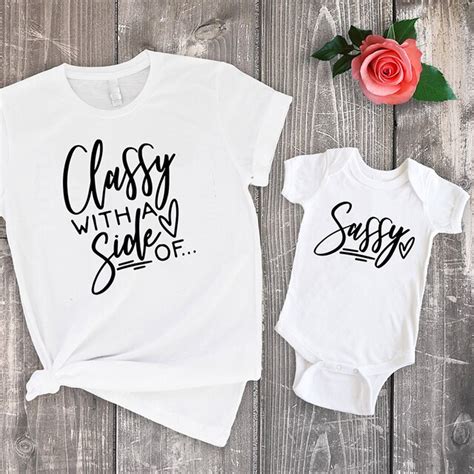 mommy and me tshirts sassy shirts funny mom and daughter tee matching tops classy with a side of
