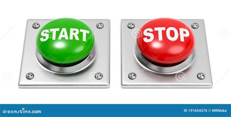 Start And Stop Buttons On White Stock Illustration Illustration Of