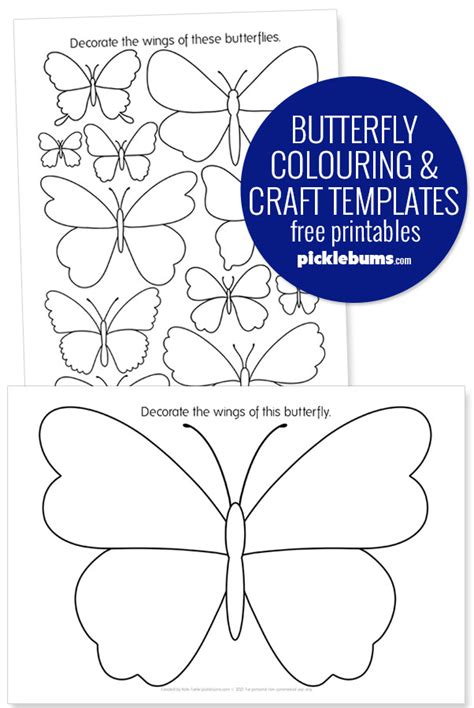 Butterfly Colouring Pages Free Printable Picklebums Fine Motor The