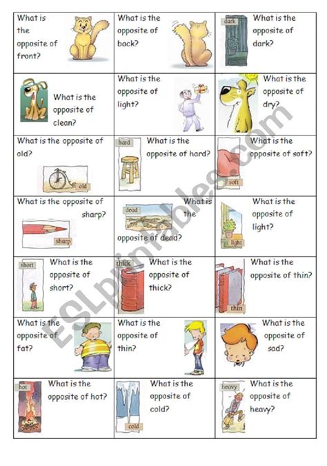 Opposites Flashcards English4good Vocabulary Practice