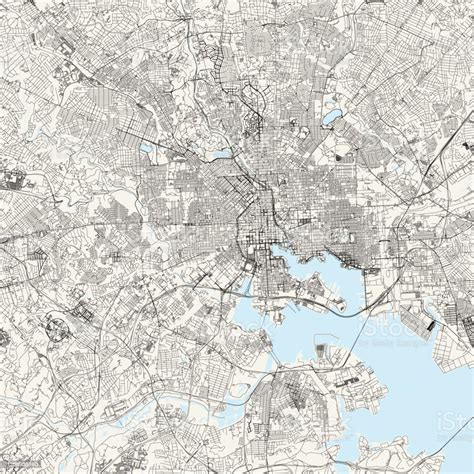 Baltimore Maryland Usa Vector Map Stock Illustration Download Image