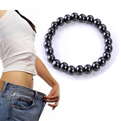 Adjustable Weight Loss Round Black Stone Magnetic Therapy Bracelet