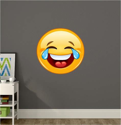 Laughing Emoji Wall Decal Emoji Wall Decal Emoticon Wall Etsy