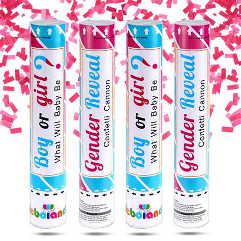 Buy Pink Gender Reveal Confetti Cannon Popper 4 Pack 12 Inch Biodegradable Confetti Compressed