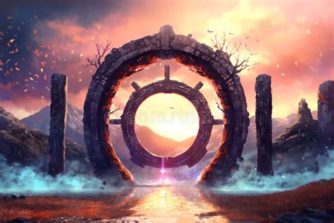 The Ancient Magic Portal Generated By Ai Stock Illustration