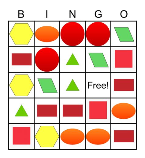 Shapes Bingo Bingo Card