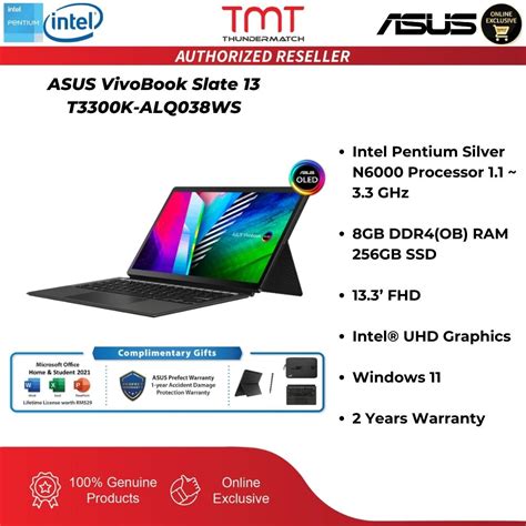 Asus Vivobook Slate 13 T3300k Alq038ws Laptop Intel Pentium Silver