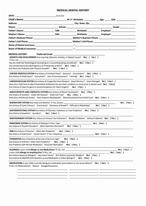 Printable Dental Medical History Form Template Printable Templates Vrogue