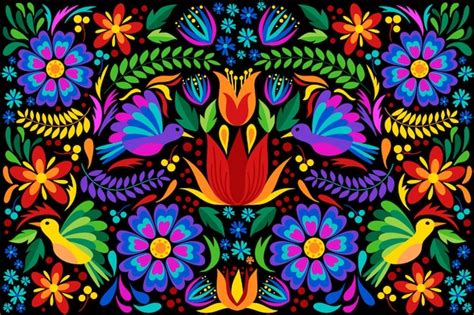 Flat Design Colorful Mexican Background Vector Free Download