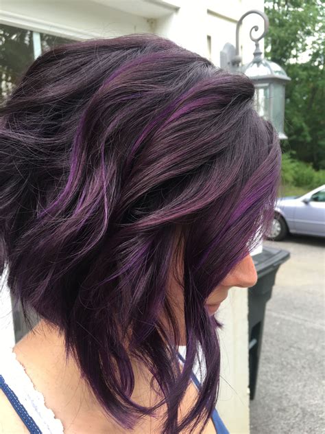 Pravana Violet And Wild Orchid Short Purple Hair Brown Hair With